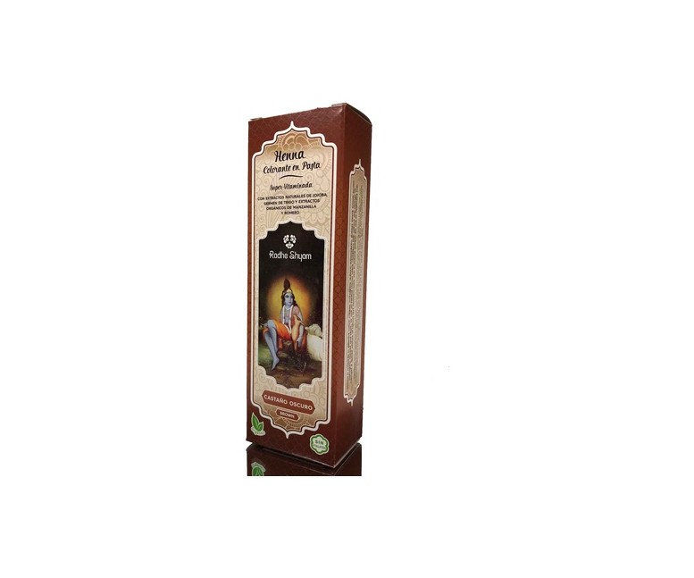 Henna colorante en pasta Castaño oscuro 200 ml (Castaño oscuro) Radhe Shyam