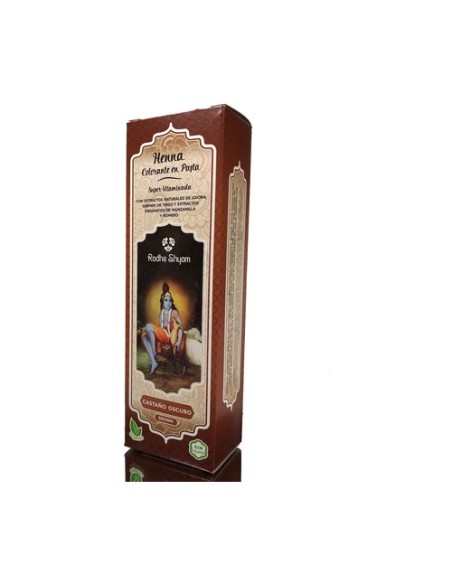 Henna colorante en pasta Castaño oscuro 200 ml (Castaño oscuro) Radhe Shyam
