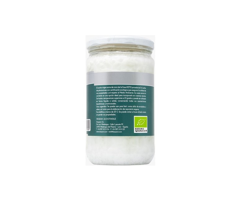 Aceite coco virgen bio keto 500 ml de aceite Drasanvi