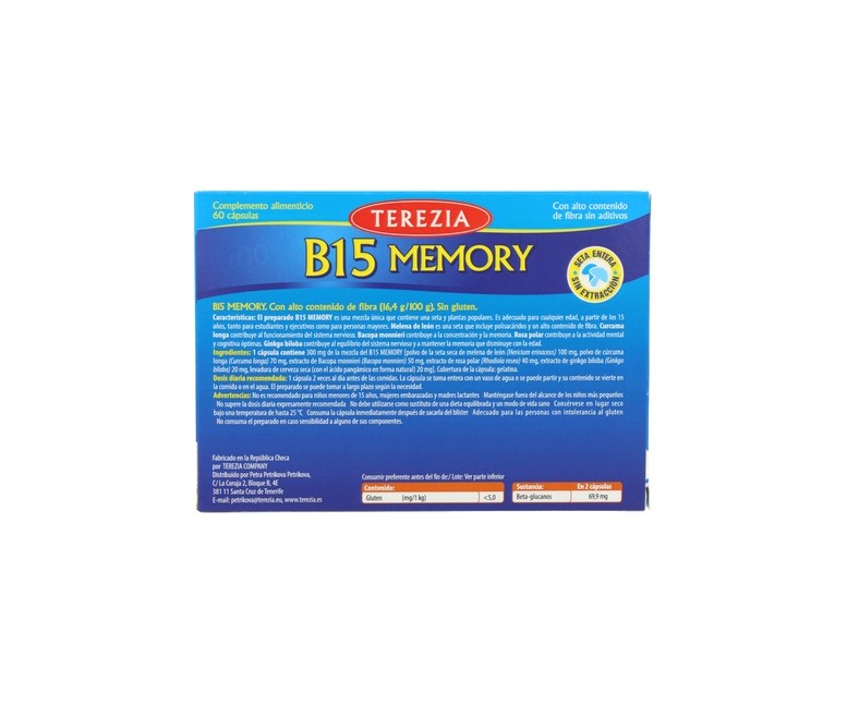 B15 Memory 60 cápsulas Terezia Company