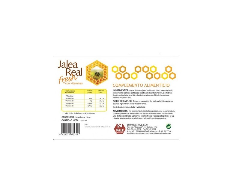 Jalea Real Fresh 20 ampollas de 1000mg Nale