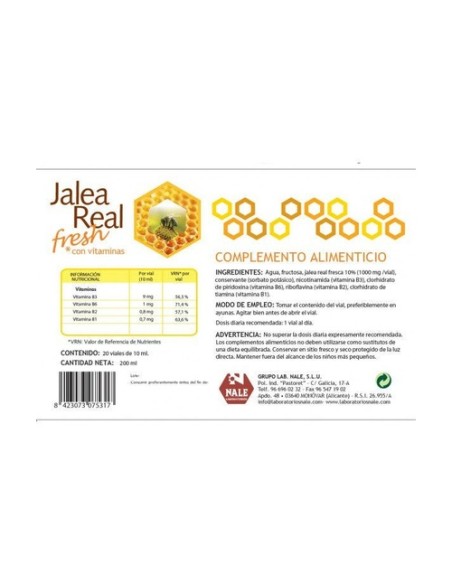 Jalea Real Fresh 20 ampollas de 1000mg Nale
