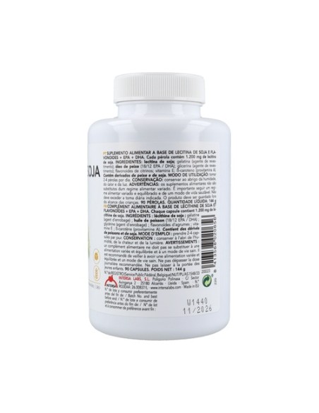 Lecitina de Soja con Flavonoides 90 perlas Intersa