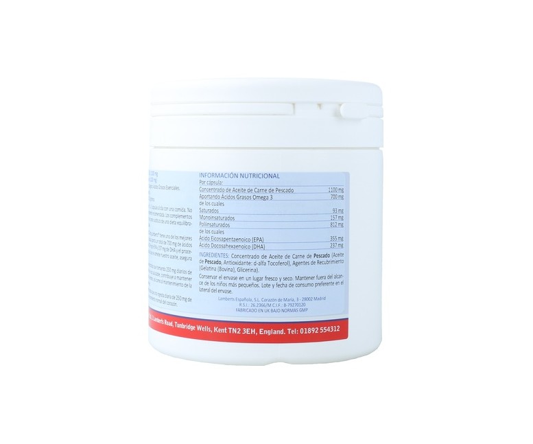 Aceite de pescado puro 120 perlas de 1100mg Lamberts