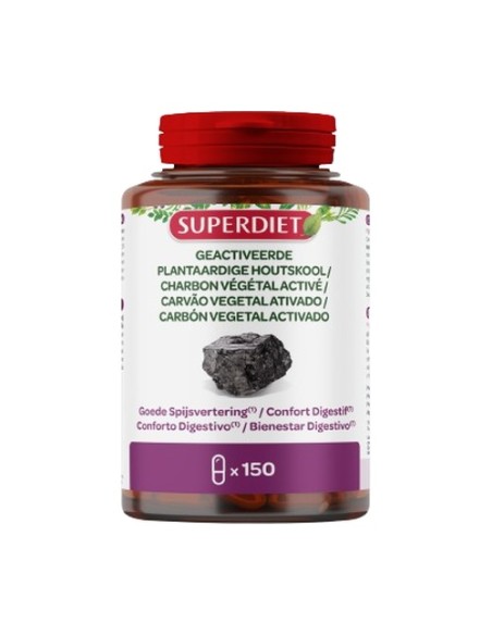 Carbón Vegetal Activado 150 cápsulas Superdiet