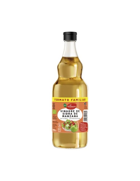 Vinagre de sidra de manzana sin filtrar Bio 750 ml El Granero Integral