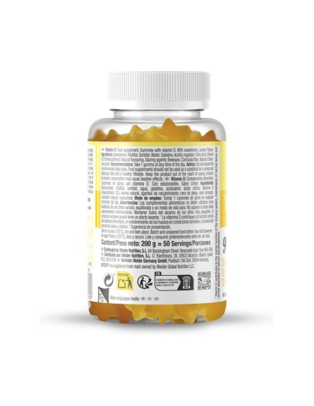Gummy up gominolas con vitamina D de limon 50 gominolas (Limón) Weider