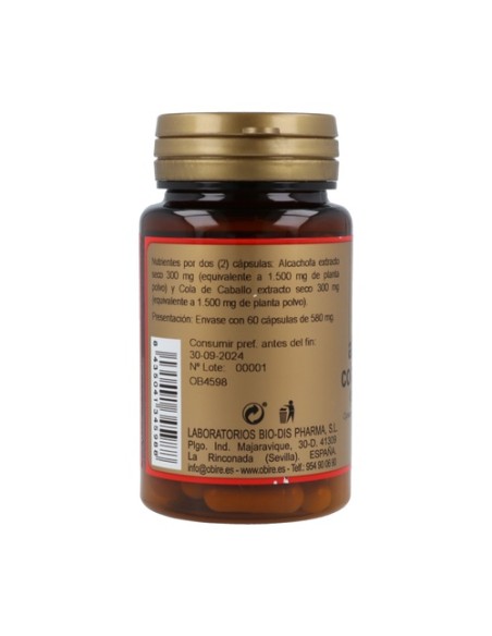 Alcachofa y Cola de Caballo 60 cápsulas de 300mg Obire