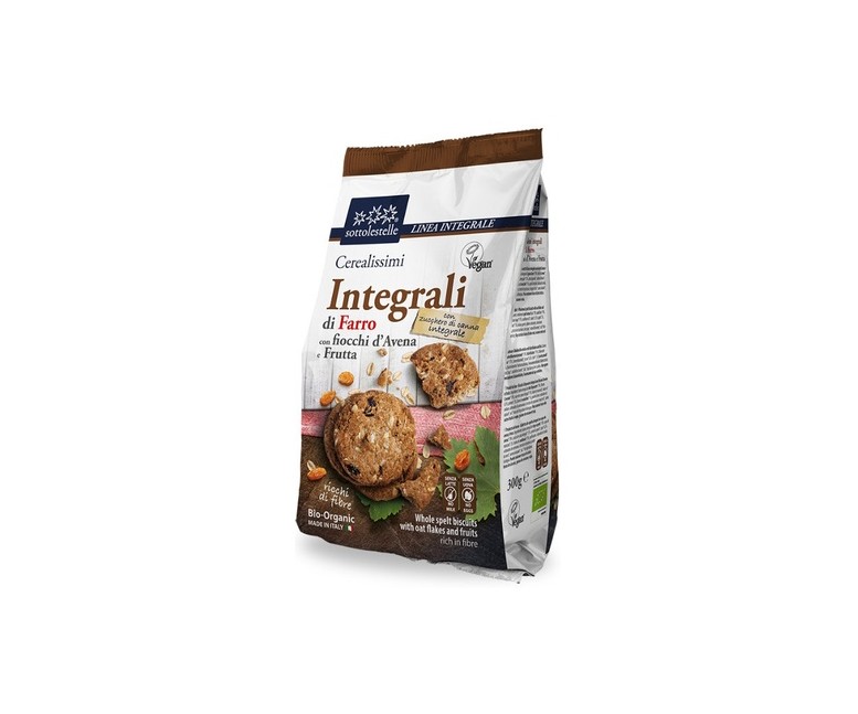 Galleta espelta integral, avena y fruta 300 g SOTTOLESTELLE