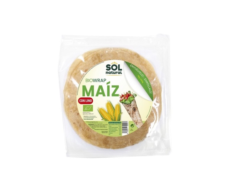 Piadina maíz burrito Bio grande 160 g Sol Natural