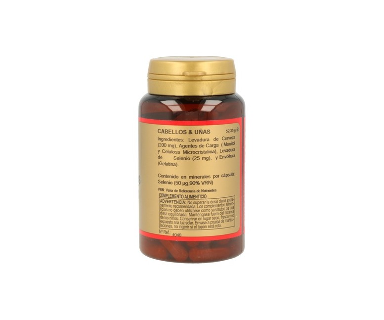 Cabellos y Uñas (levadura + Selenio) 100 cápsulas de 225mg Obire