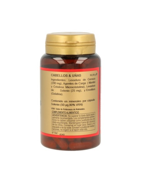 Cabellos y Uñas (levadura + Selenio) 100 cápsulas de 225mg Obire