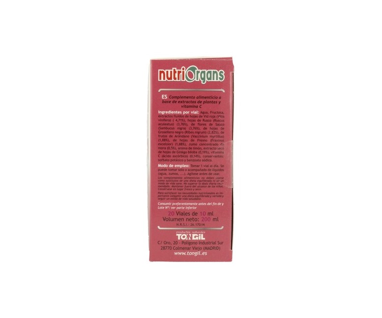 Circulación 20 viales de 10ml NutriOrgans