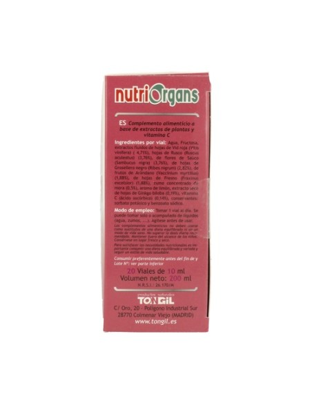 Circulación 20 viales de 10ml NutriOrgans