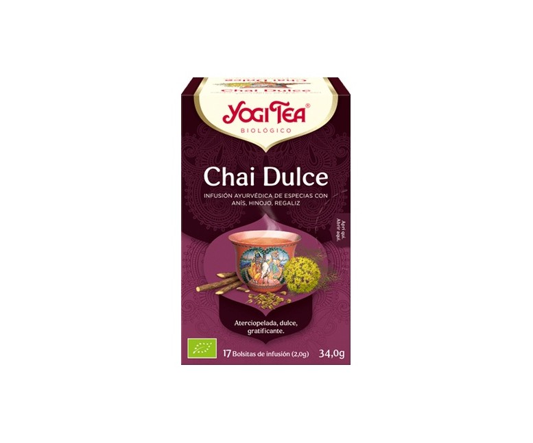 Infusión ayurvédica Chai Dulce 17 bolsitas infusoras de 2g Yogi Tea