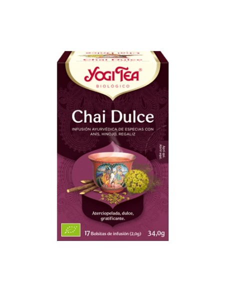 Infusión ayurvédica Chai Dulce 17 bolsitas infusoras de 2g Yogi Tea