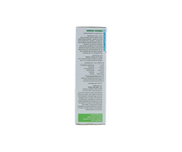 Composor 05 Valeriana Sedaner Complex Formula XXI 50 ml Soria Natural