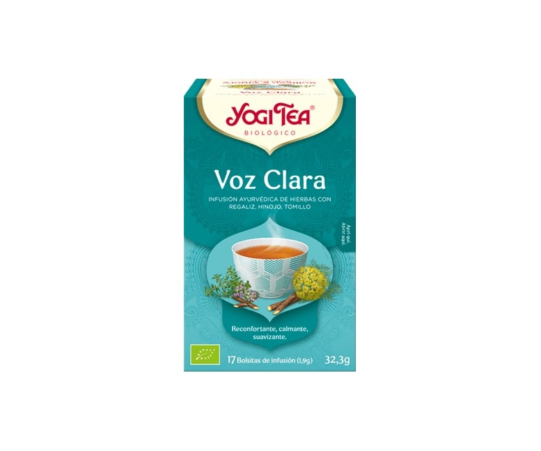 Infusión ayurvédica Voz Clara 17 bolsitas infusoras de 1.9g Yogi Tea