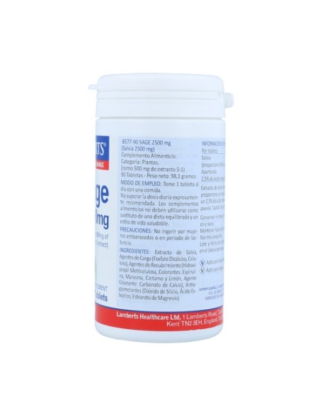 Salvia 90 tabletas de 2500mg Lamberts