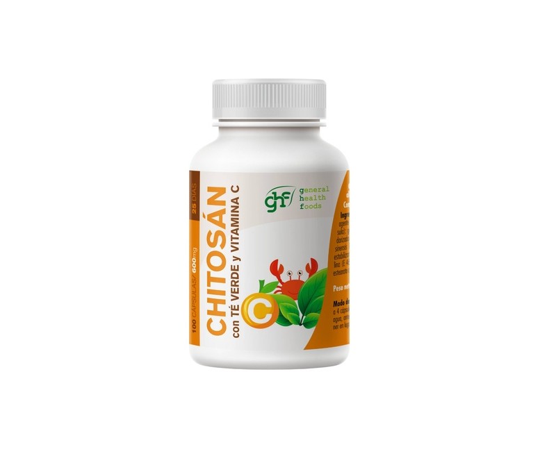 Chitosán con té verde y vitamina C 100 cápsulas GHF