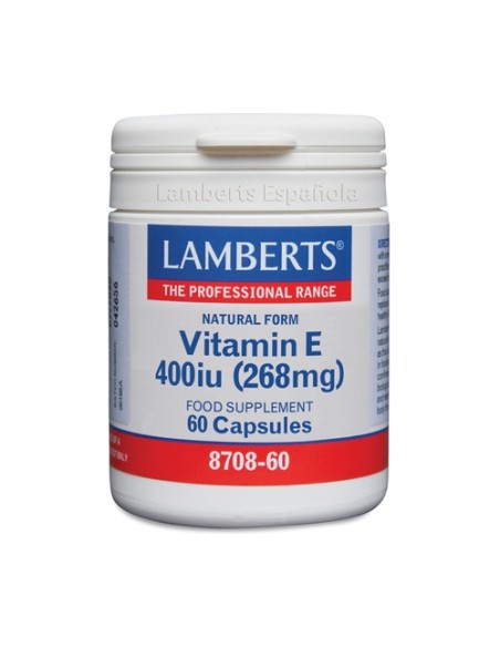 Vitamina E 400 UI 60 cápsulas Lamberts