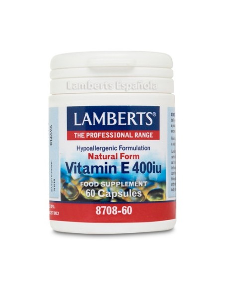 Vitamina E 400 UI 60 cápsulas Lamberts