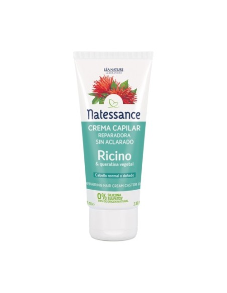 Crema capilar reparadora de ricino 100 ml de crema Natessance