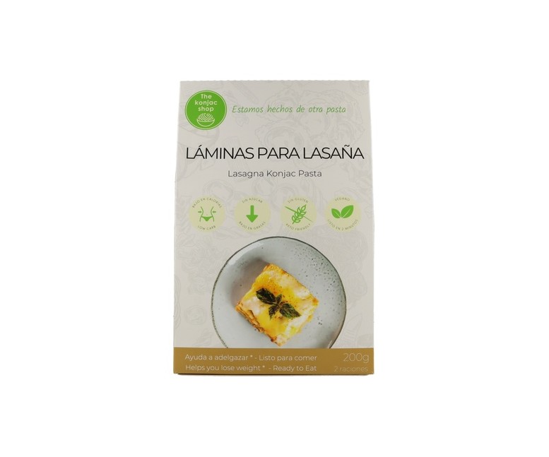 Láminas para lasaña de konjac 200 g The Konjac Shop
