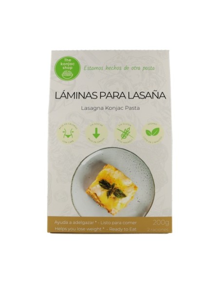Láminas para lasaña de konjac 200 g The Konjac Shop