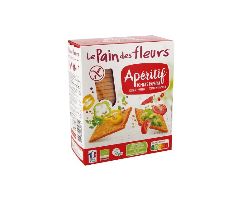 Tostadas Crujientes Aperitivo tomate y paprika Bio Sin Gluten 150 g (Tomate) Le Pain des Fleurs