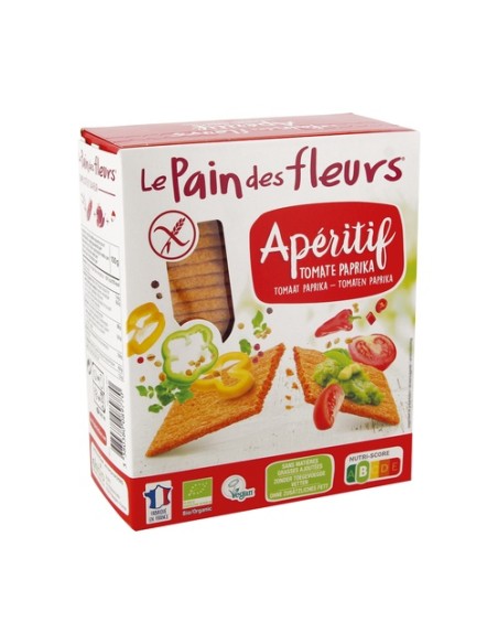 Tostadas Crujientes Aperitivo tomate y paprika Bio Sin Gluten 150 g (Tomate) Le Pain des Fleurs
