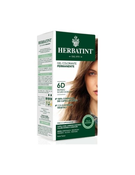 Tinte vegetal 6D Rubio Oscuro Dorado 130 ml Novavis