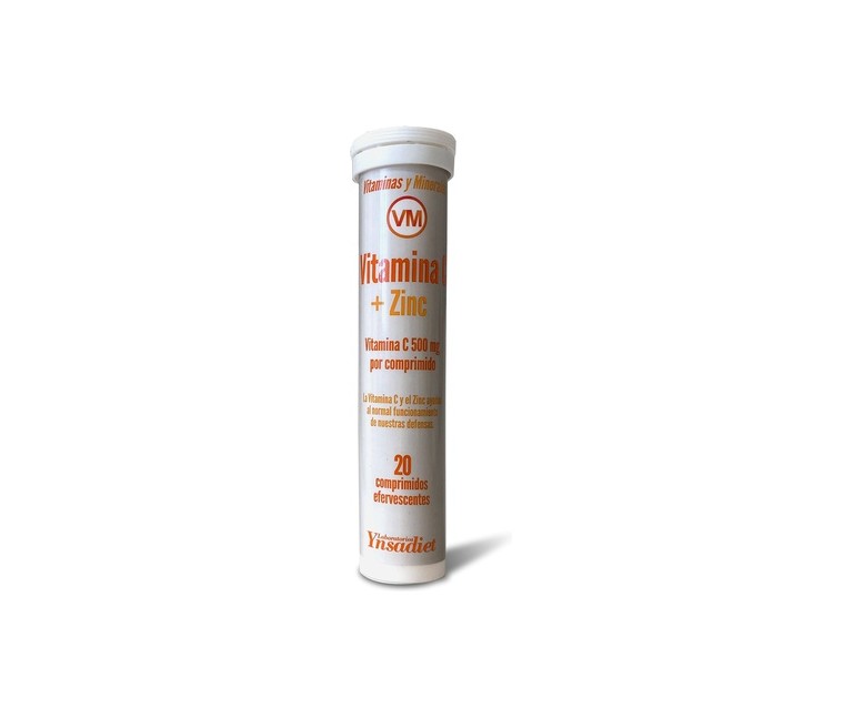 Vitamina C + Zinc Efervescente 20 tabletas efervescentes Ynsadiet