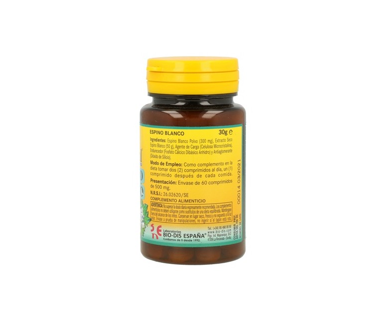 Espino Blanco 60 comprimidos de 500mg Nature essential
