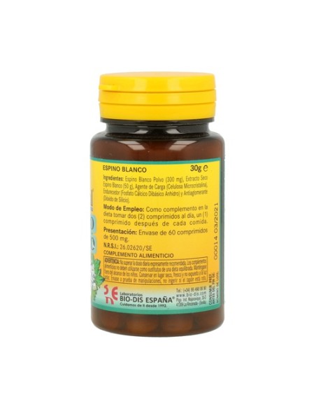 Espino Blanco 60 comprimidos de 500mg Nature essential