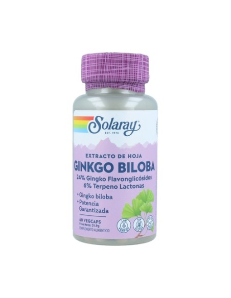 Ginkgo Biloba 60 cápsulas vegetales de 60mg Solaray
