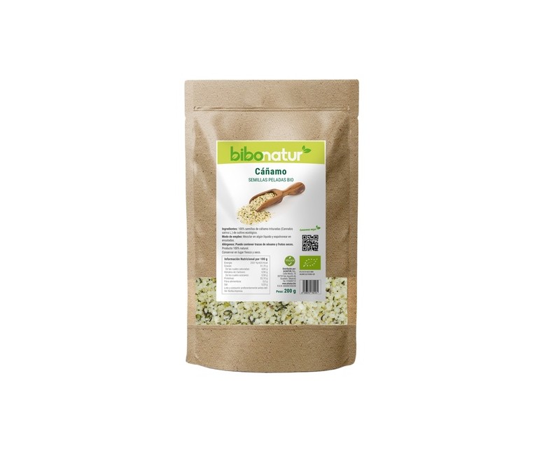Semillas de cáñamo pelado Eco 200 g Bibonatur