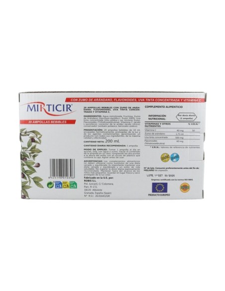 Mirticir (circulación) 20 ampollas Robis