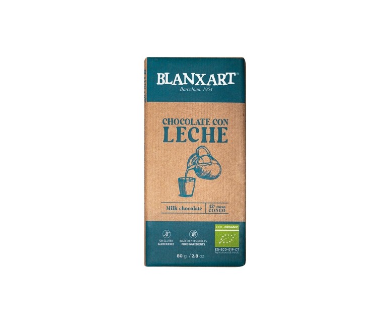 Pack Chocolate con leche Congo 42% Eco 12 unidades de 80 g Blanxart