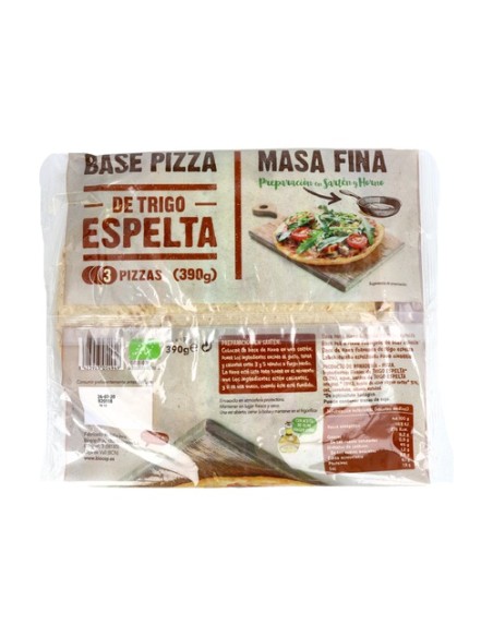 Base pizza masa fina de trigo espelta 390 g Biocop