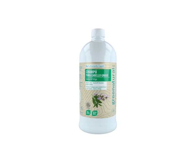 Champú anticaspa de salvia y ortiga 1 L Greenatural