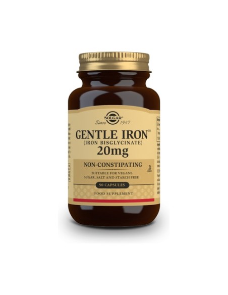Hierro gentle (Hierro bisglicinato) 90 cápsulas vegetales de 20mg Solgar