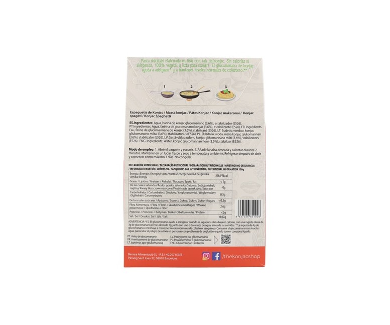 Espaguetis de konjac 200 g The Konjac Shop