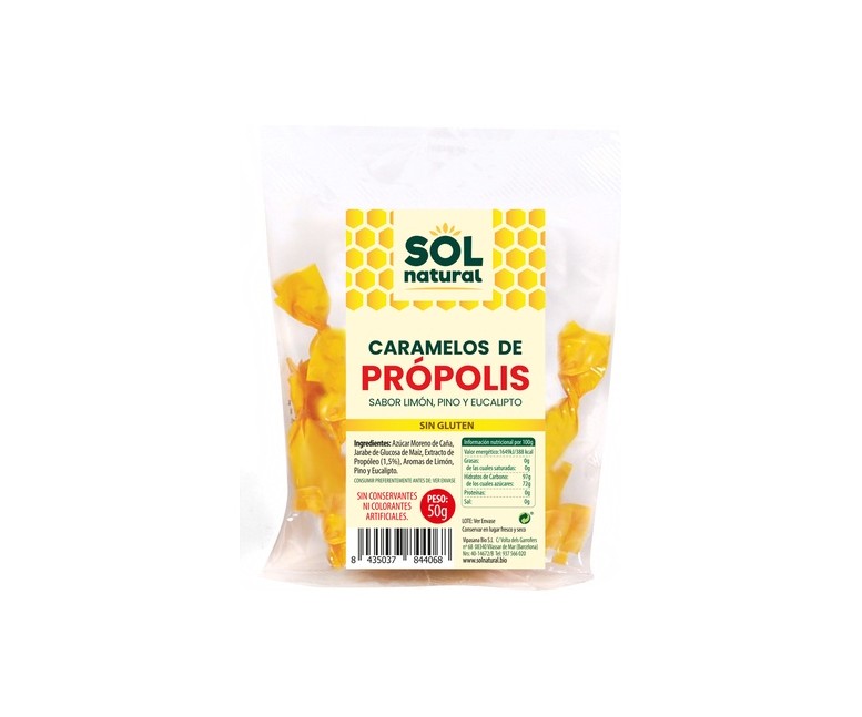 Caramelos de própolis 50 g Sol Natural