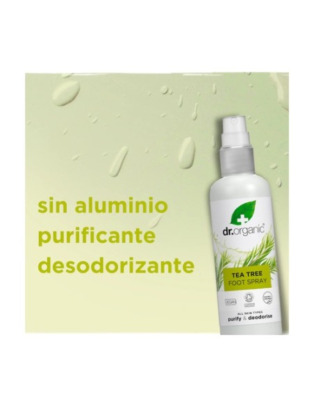 Spray desodorante pies Árbol de Té 100 ml Dr. Organic
