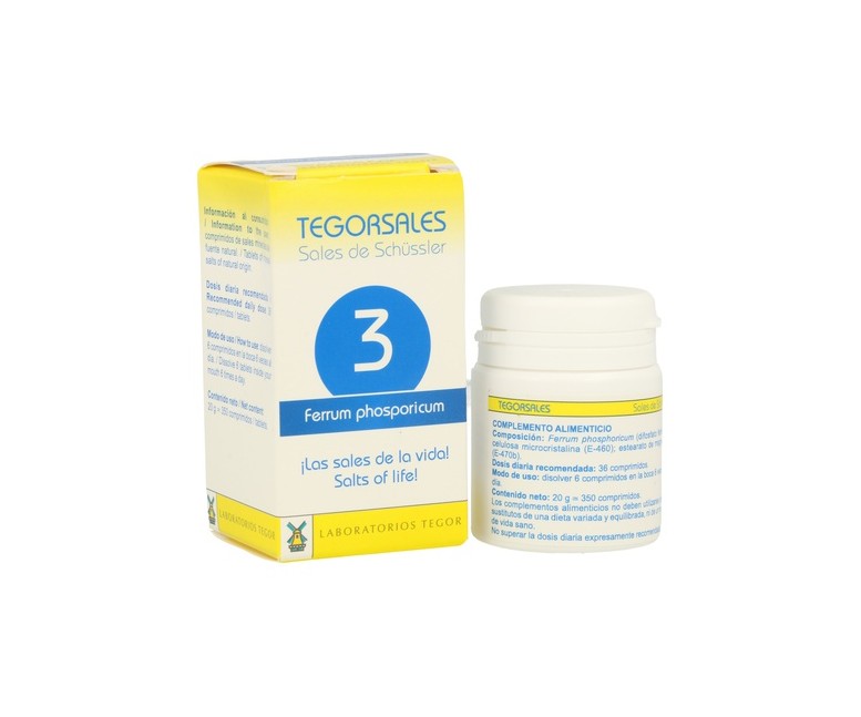 Ferrum Phos D6 Sales 3 350 comprimidos de 20g Tegor