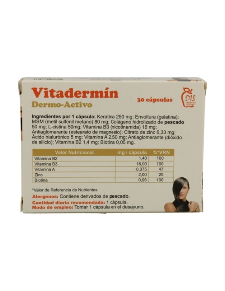 Vitadermin (Piel,Cabello,Uñas) 30 cápsulas Dis