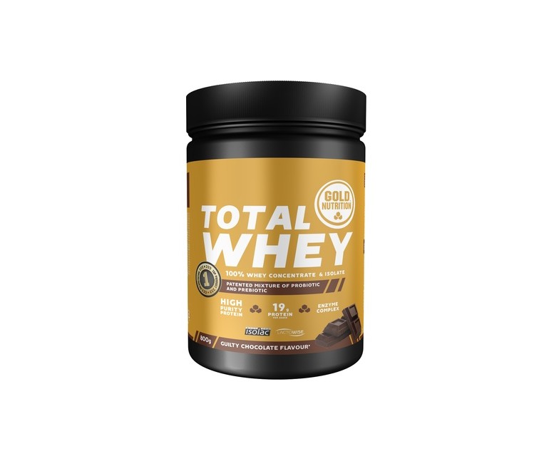 Total whey chocolate 800 g de polvo Gold Nutrition