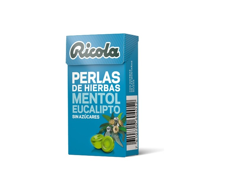 Perlas Ricola de Eucalipto Mentol sin Azúcar 25 g Ricola