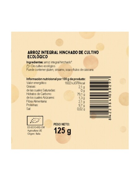Arroz Integral Hinchado Bio 125 g El Granero Integral